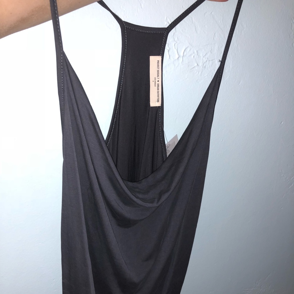 Project social t charcoal cowl neck tank